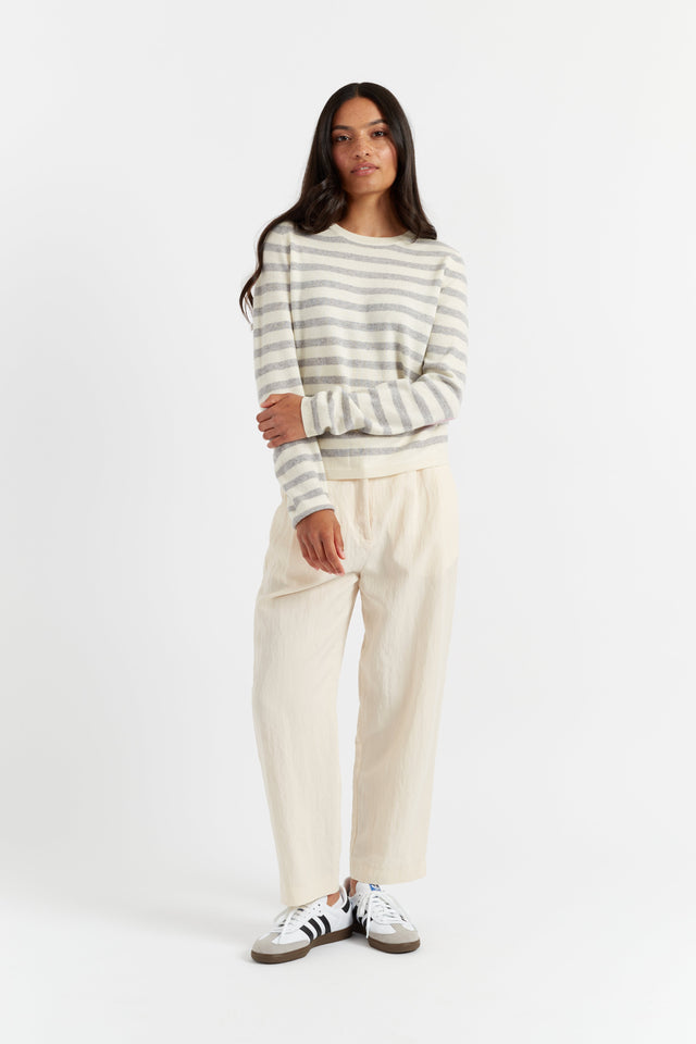 Light-Grey Wool-Cashmere Heart Elbow Patch Sweater image 3