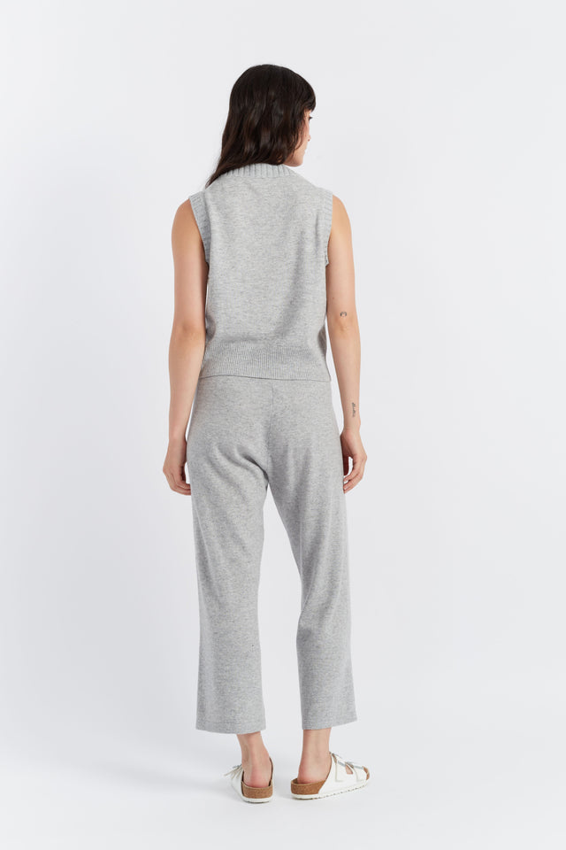 Light-Grey Wool-Cashmere Cropped Track Pants image 3