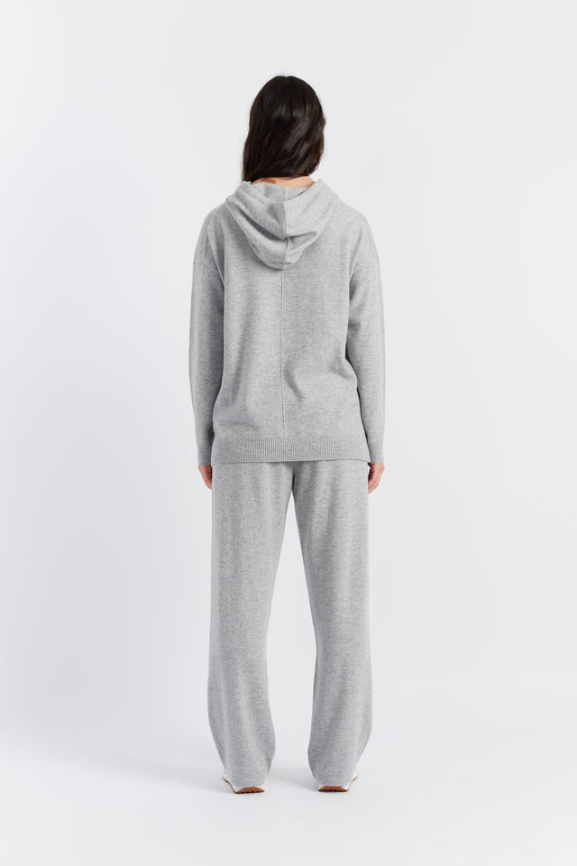 Light-Grey Wool-Cashmere Relaxed Hoodie image 3