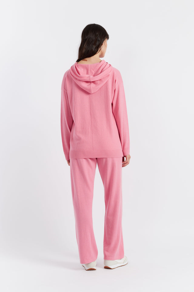 Pink Wool-Cashmere Relaxed Hoodie image 3