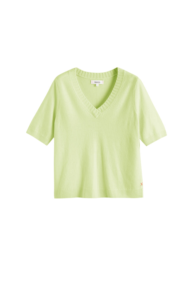 Lemon Wool-Cashmere V-Neck T-shirt image 2