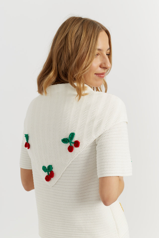 Cream Cotton Cherry Bandana image 3