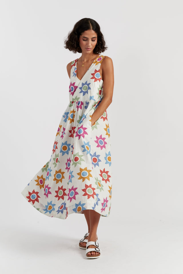 Cream Cotton Sol Summer Dress image 3