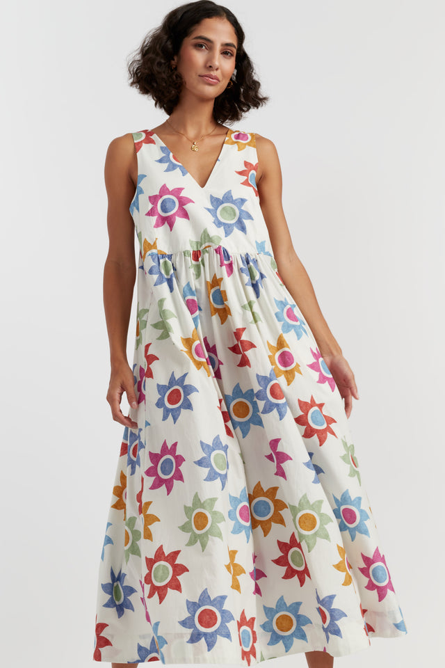 Cream Cotton Sol Summer Dress image 2