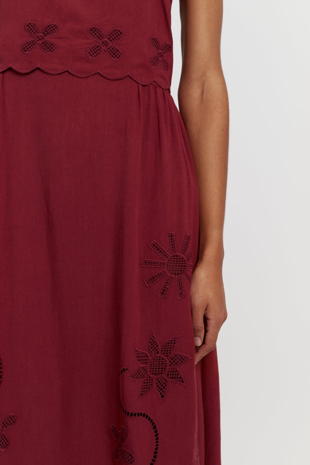 Sienna Linen-Blend Broderie Summer Dress image 4
