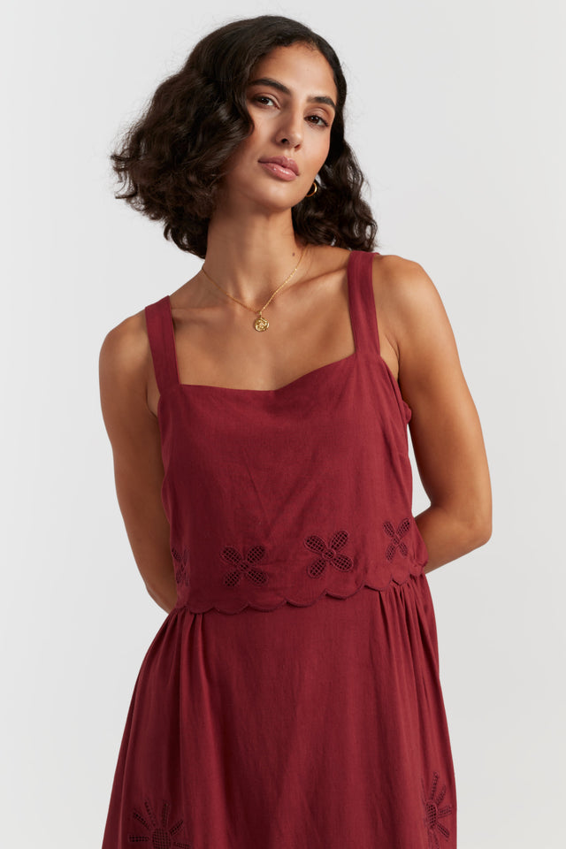 Sienna Linen-Blend Broderie Summer Dress image 2