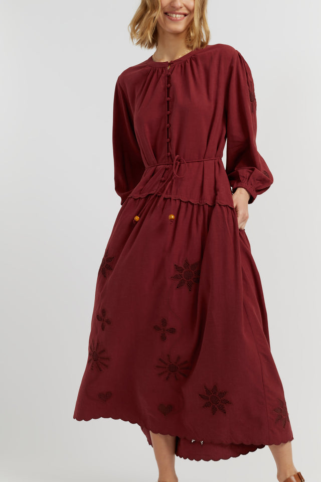 Sienna Linen-Blend Broderie Dress image 4