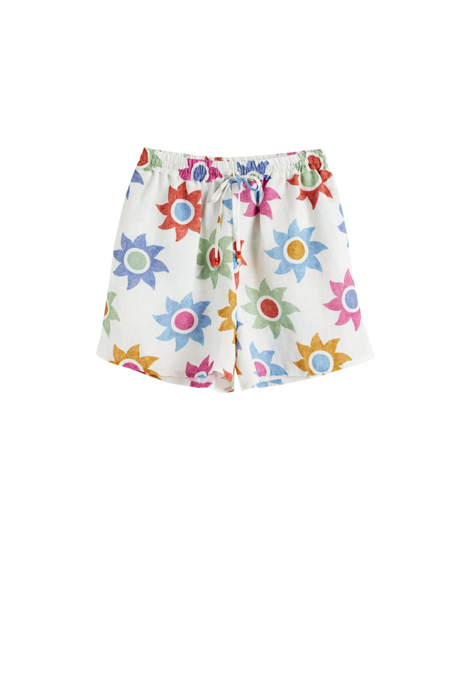 Cream Cotton Sol Shorts image 5