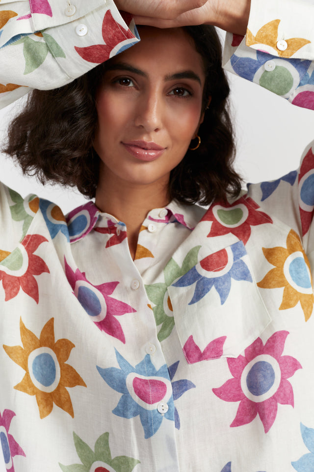 Cream Cotton Sol Shirt image 3