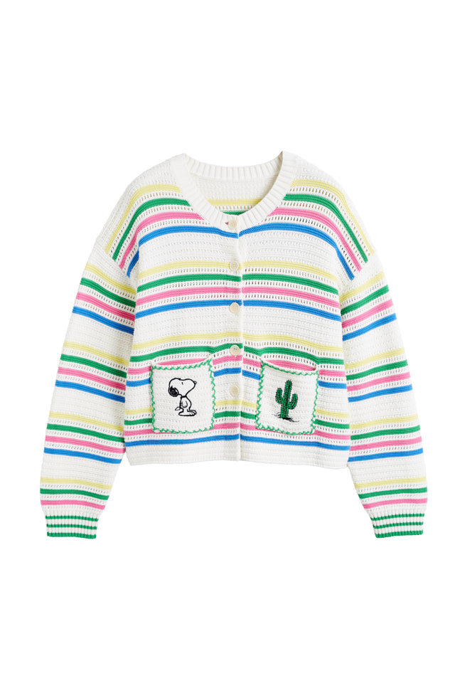 Cream Cotton Snoopy Vacation Cardigan image 2