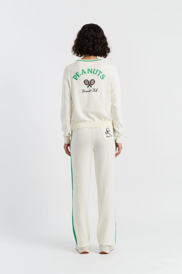 Cream Cotton Peanuts Racquet Club Cardigan image 3