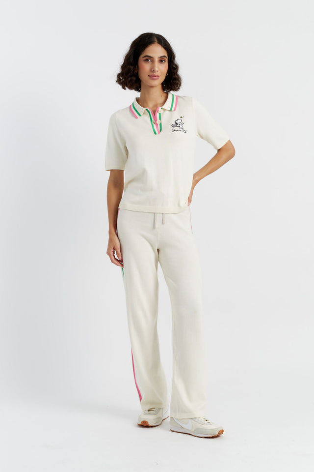 Cream Cotton Peanuts Racquet Club Polo image 5