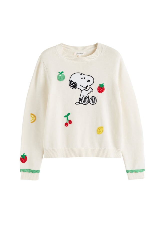 Cream Cotton Fruity Snoopy Sweater image 4