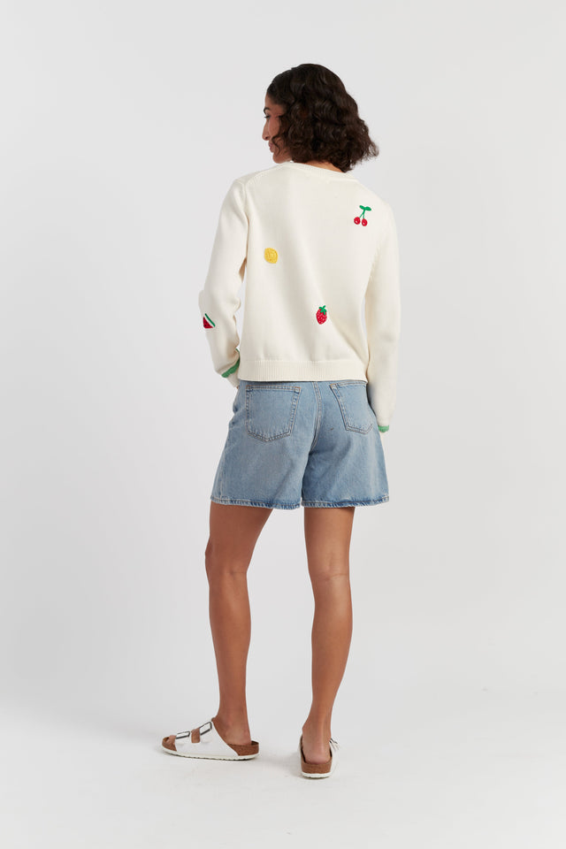 Cream Cotton Fruity Snoopy Sweater image 3
