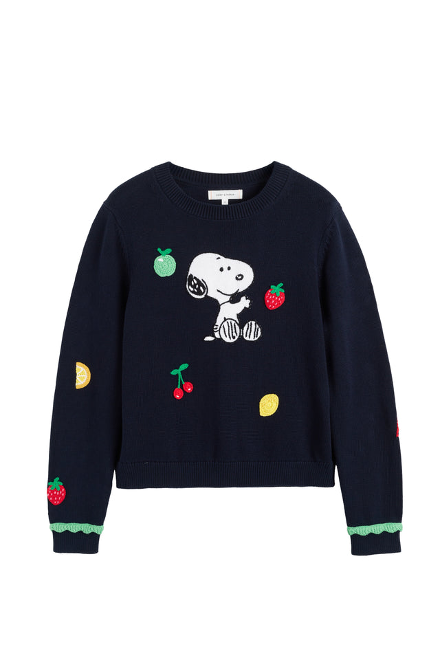 Navy Cotton Fruity Snoopy Sweater image 4