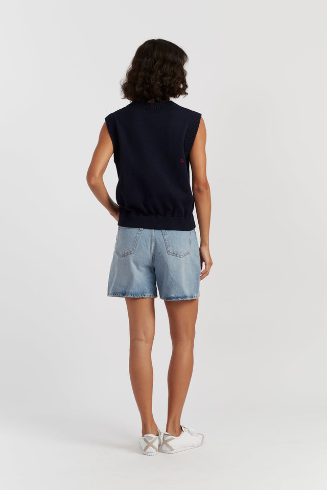 Navy Cotton Snoopy Cherry Tank image 3