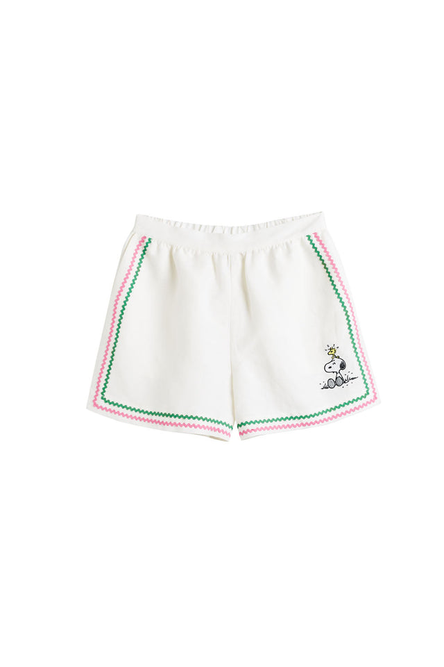 Cream Linen-Cotton Peanuts Vacation Shorts image 7
