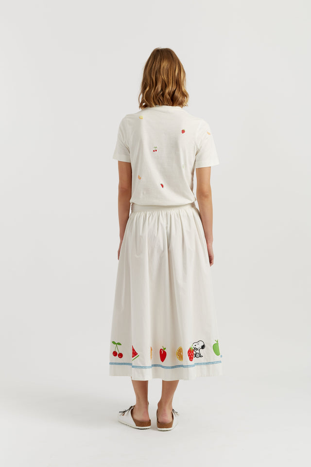 Cream Cotton Snoopy Fruit Skirt image 2