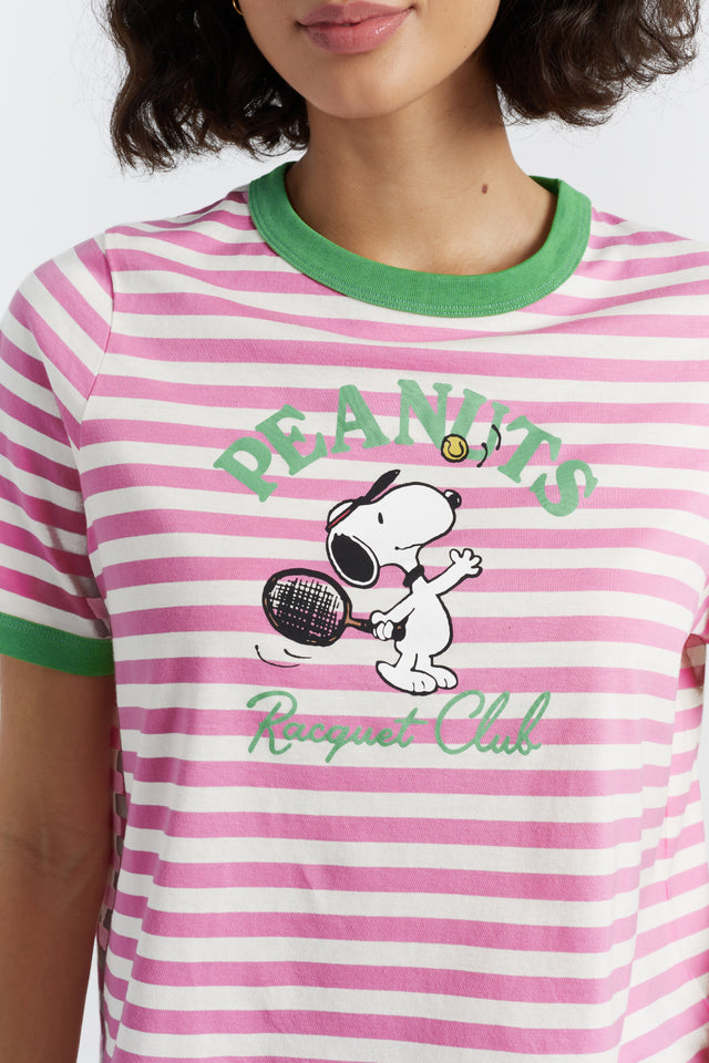 Pink Cotton Peanuts Racquet Club T-Shirt image 2
