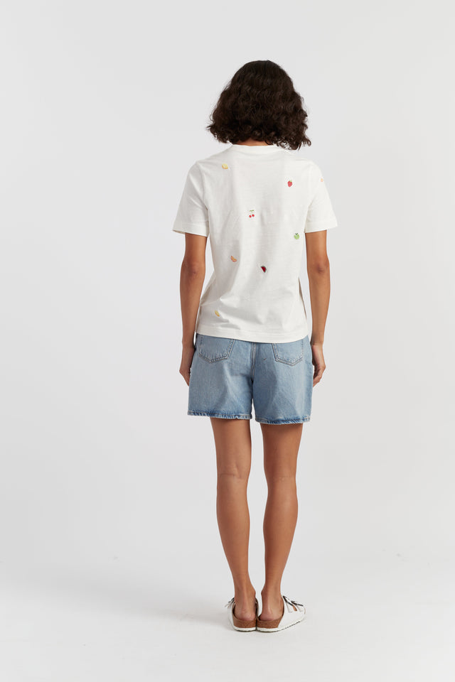 Cream Cotton Snoopy Fruit T-Shirt image 3