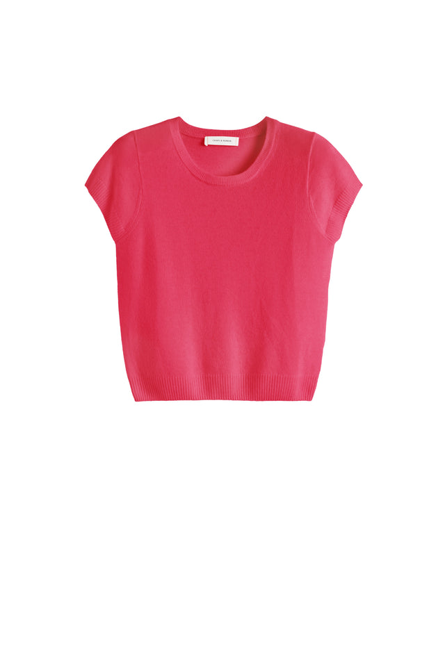 Watermelon-Pink Air Pure Cashmere T-shirt image 4