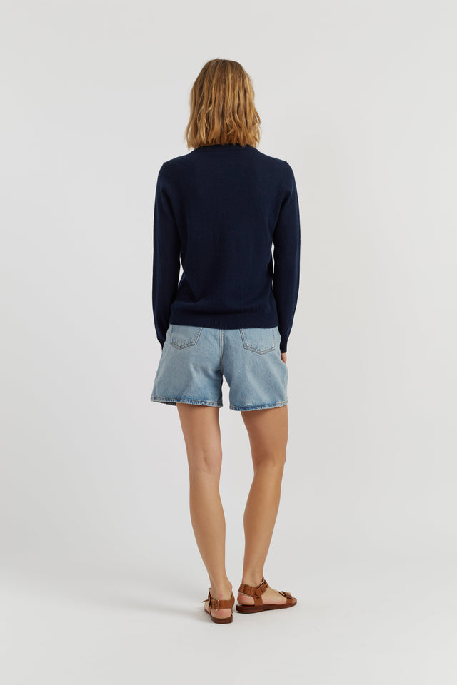 Navy Air Pure Cashmere Sweater image 3