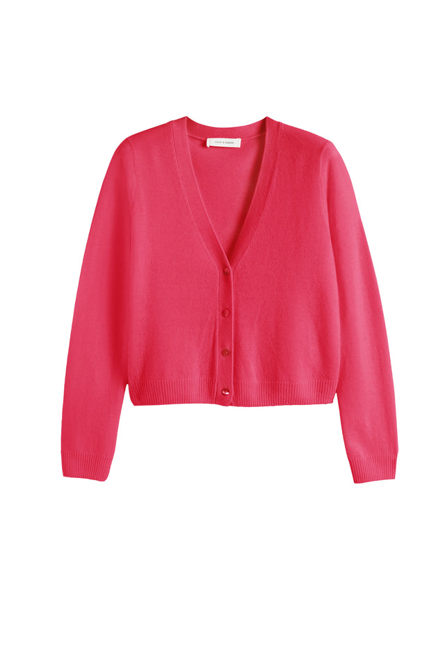 Watermelon-Pink Air Pure Cashmere Cardigan image 4