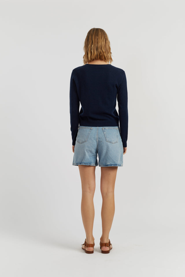 Navy Air Pure Cashmere Cardigan image 3
