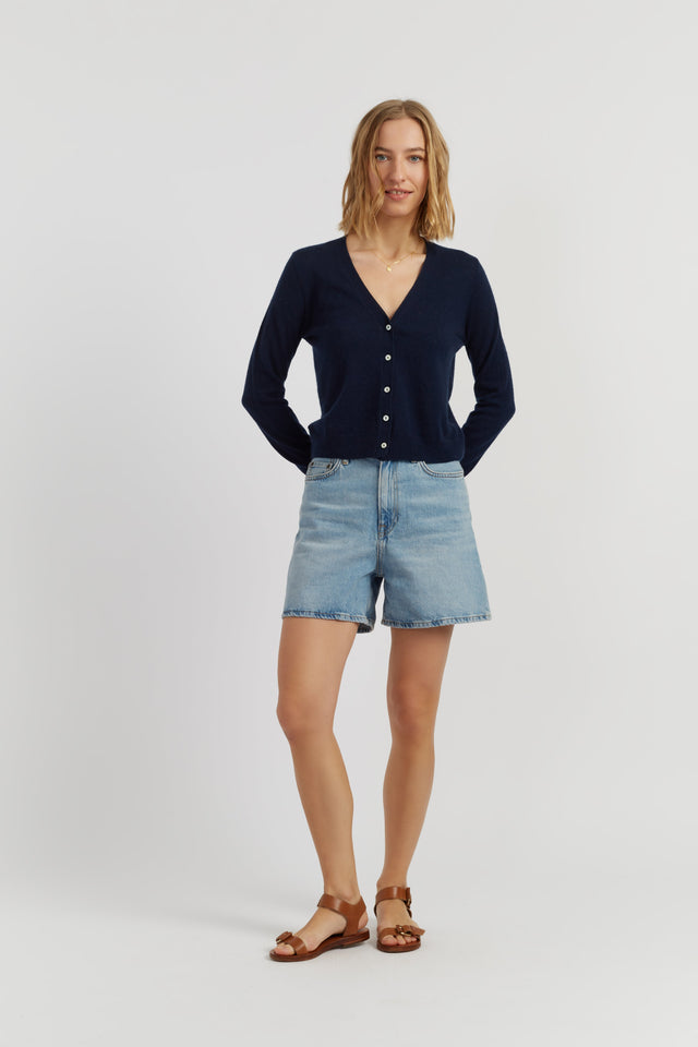 Navy Air Pure Cashmere Cardigan image 2