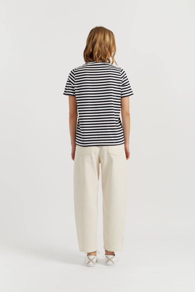 Navy Cotton Snoopy Breton Cherry T-Shirt image 3
