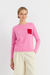 Pink Wool-Cashmere Pocket Sweater