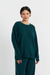 Forest-Green Wool-Cashmere Slouchy Sweater