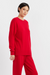 Velvet-Red Wool-Cashmere Slouchy Sweater