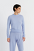 Washed-Blue Wool-Cashmere Cropped Sweater