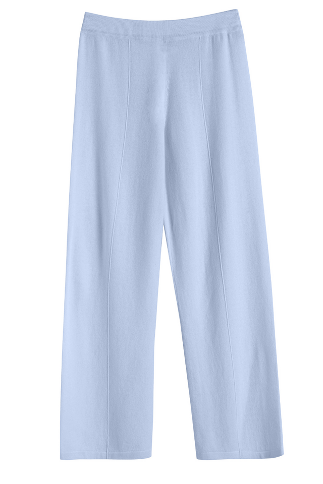 Washed-Blue Wool-Cashmere Wide-Leg Track Pants image 2