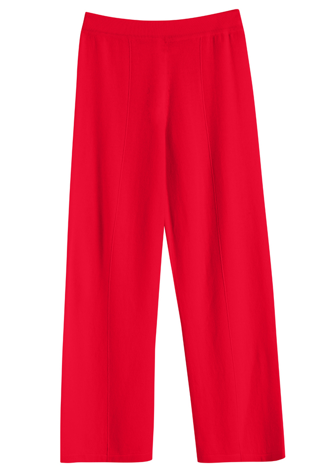 Velvet-Red Wool-Cashmere Wide-Leg Track Pants image 2