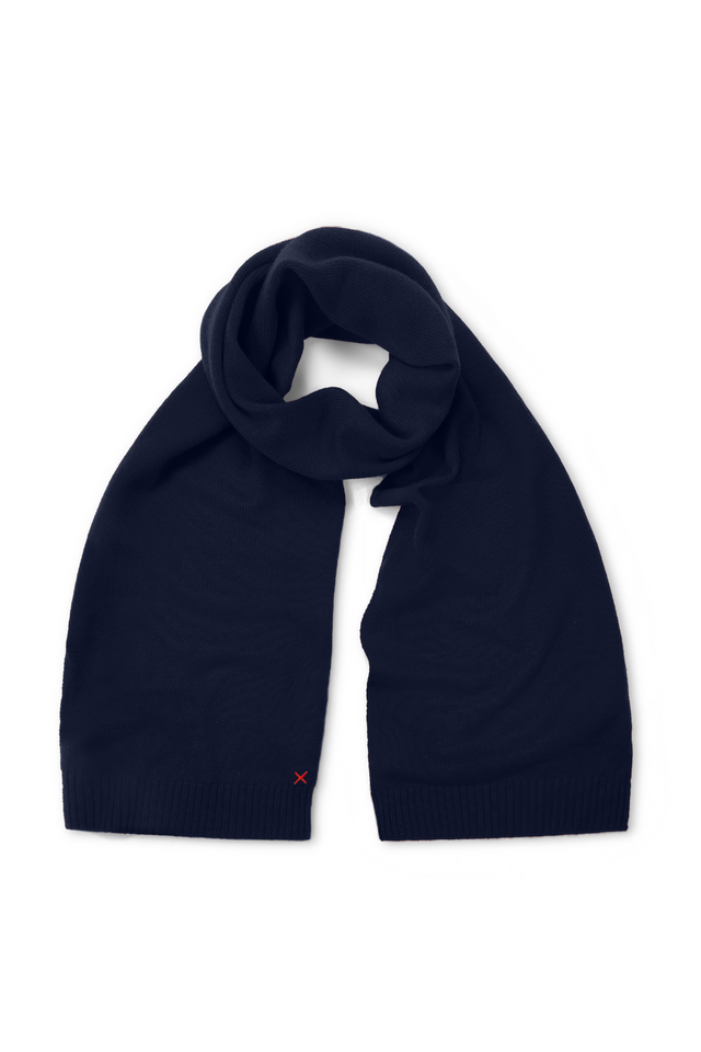 Navy Wool-Cashmere Scarf image 2