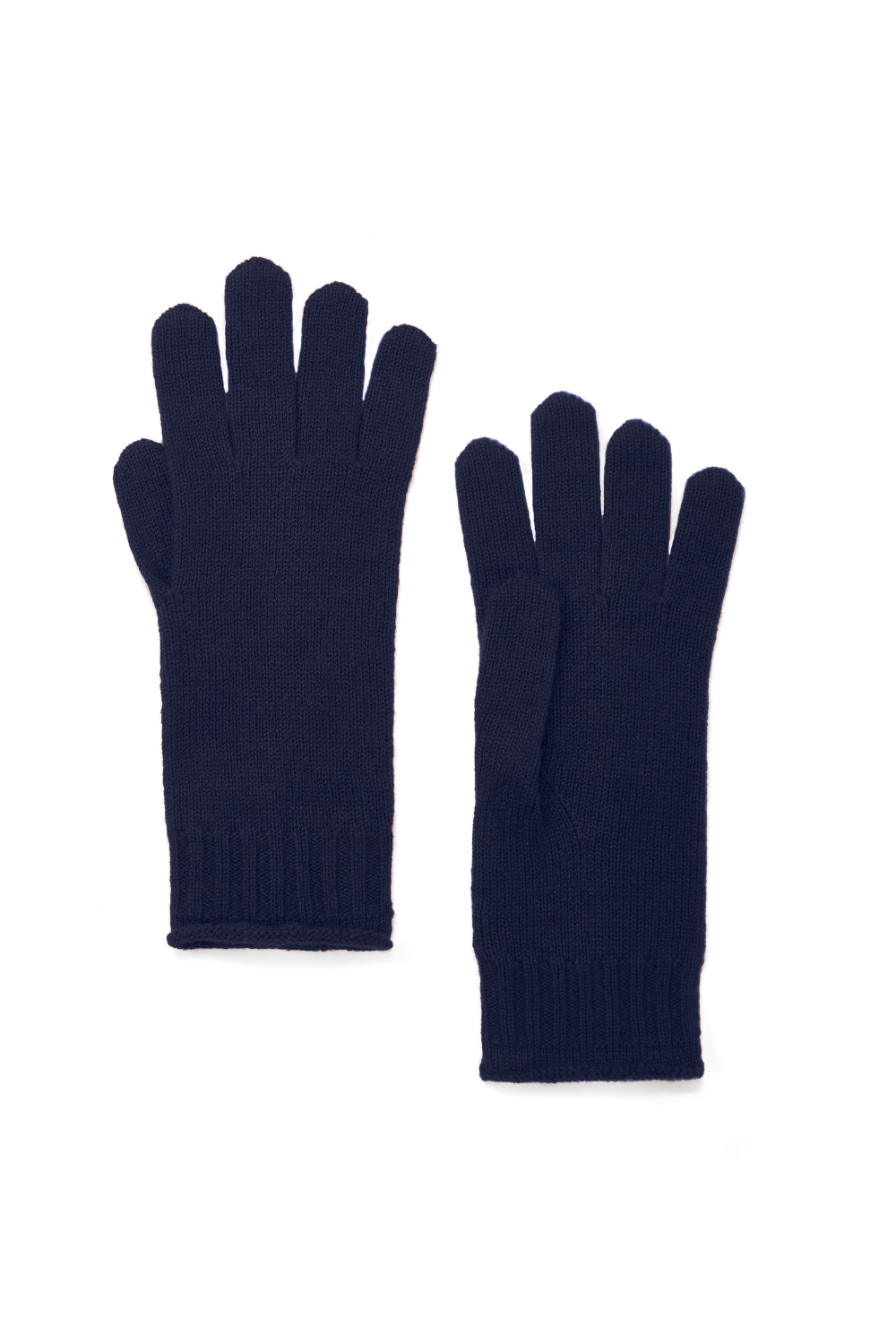 Navy Wool-Cashmere Gloves