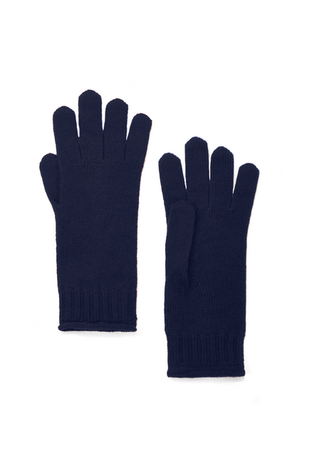 Women's Chinti and Parker Gloves Navy Wool-Cashmere One Size