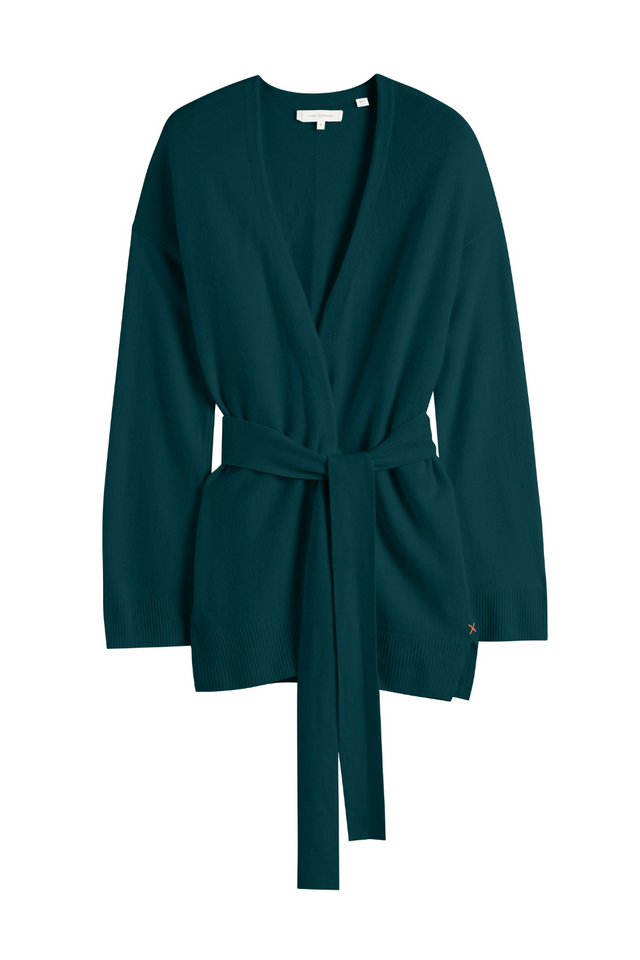 Forest-Green Wool-Cashmere Belted Cardigan image 2