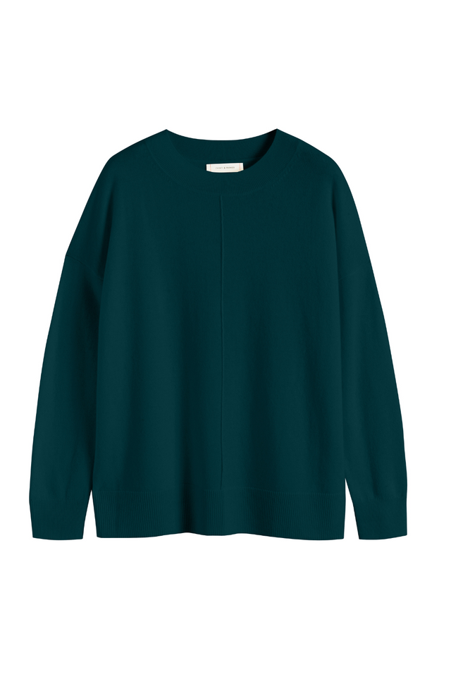 Forest-Green Wool-Cashmere Slouchy Sweater image 2