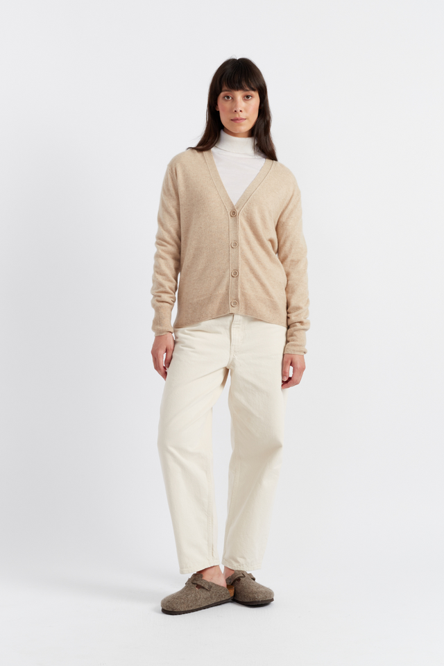 Oatmeal Pure Cashmere Cardigan image 4