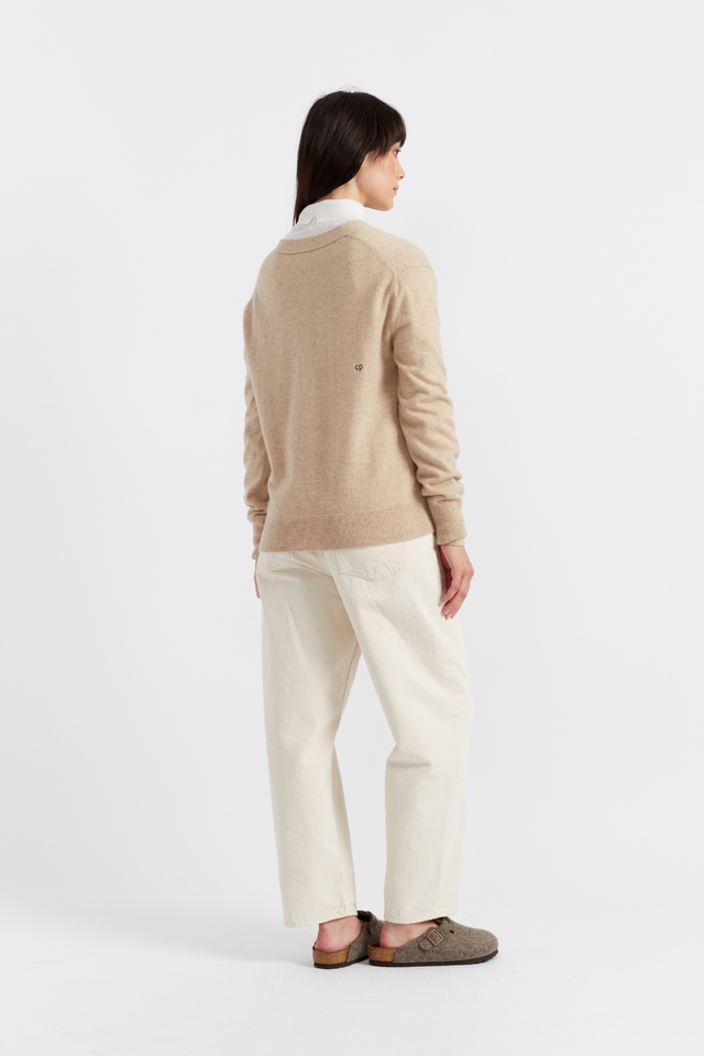 Oatmeal Pure Cashmere Cardigan image 3