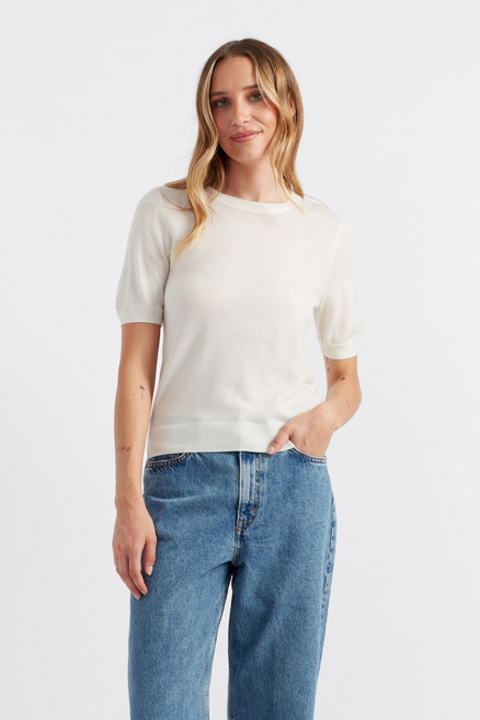 Cream Pure Merino T-shirt