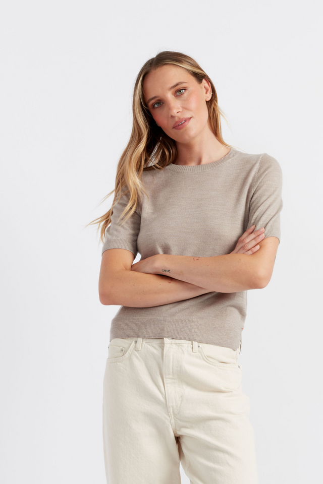 Taupe Pure Merino T-shirt image 1