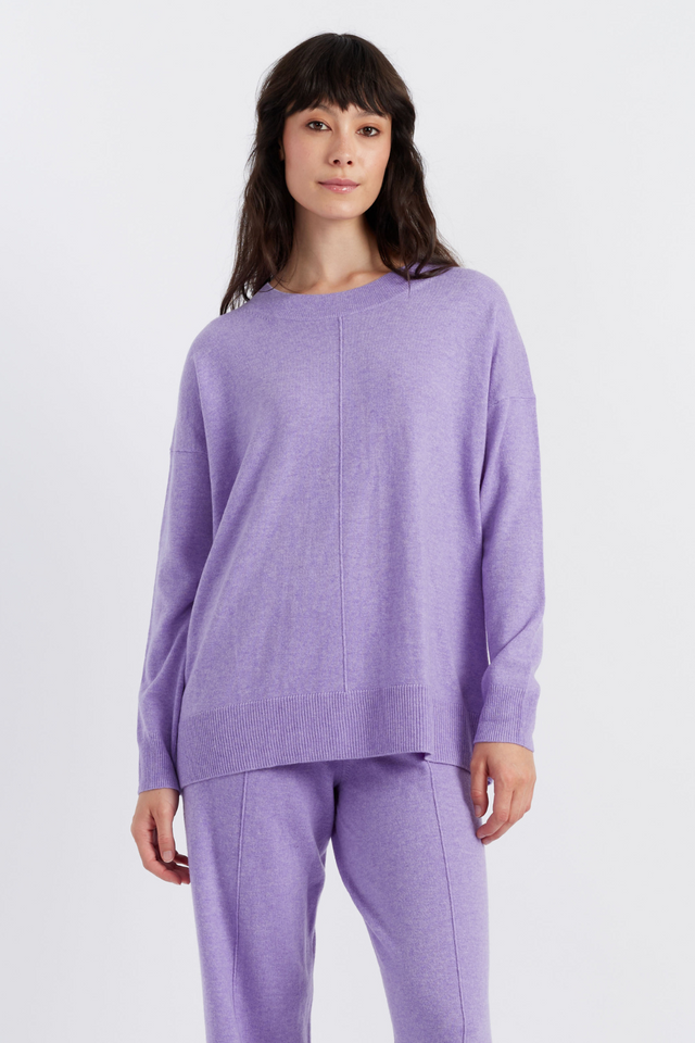 Lavender Wool-Cashmere Slouchy Sweater image 1