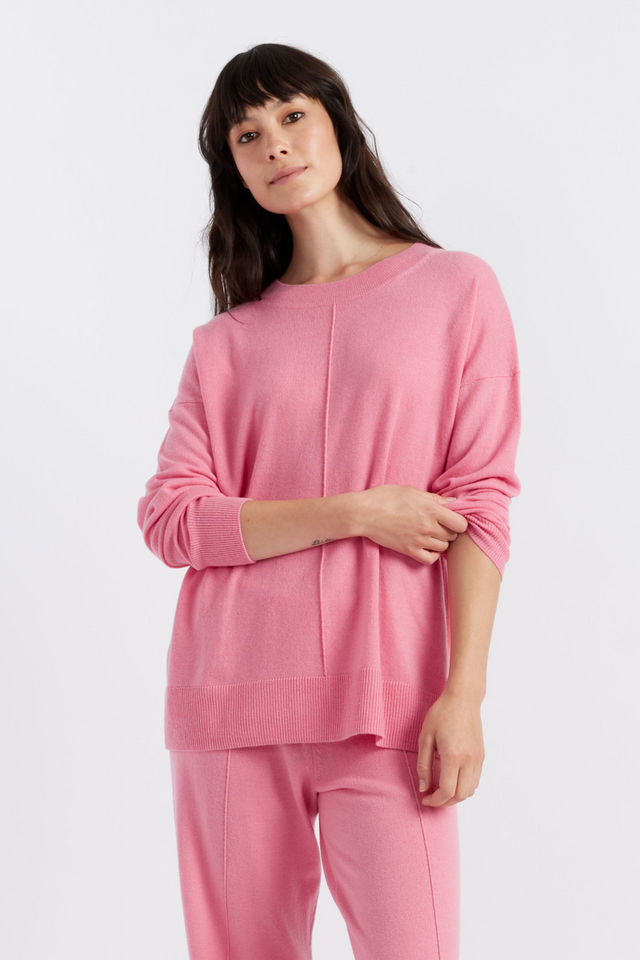 Pink Wool-Cashmere Slouchy Sweater image 1