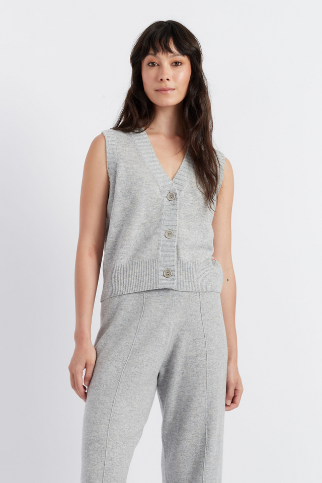 Women's Chinti and Parker Waistcoat Knitted Light-Grey Wool-Cashmere Size XS-3L image 1