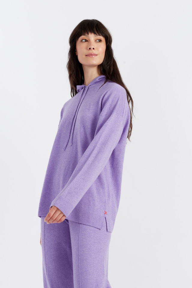 Lavender Wool-Cashmere Relaxed Hoodie image 1