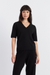 Black Wool-Cashmere V-Neck T-shirt